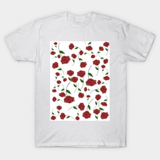 Red roses fun pattern T-Shirt